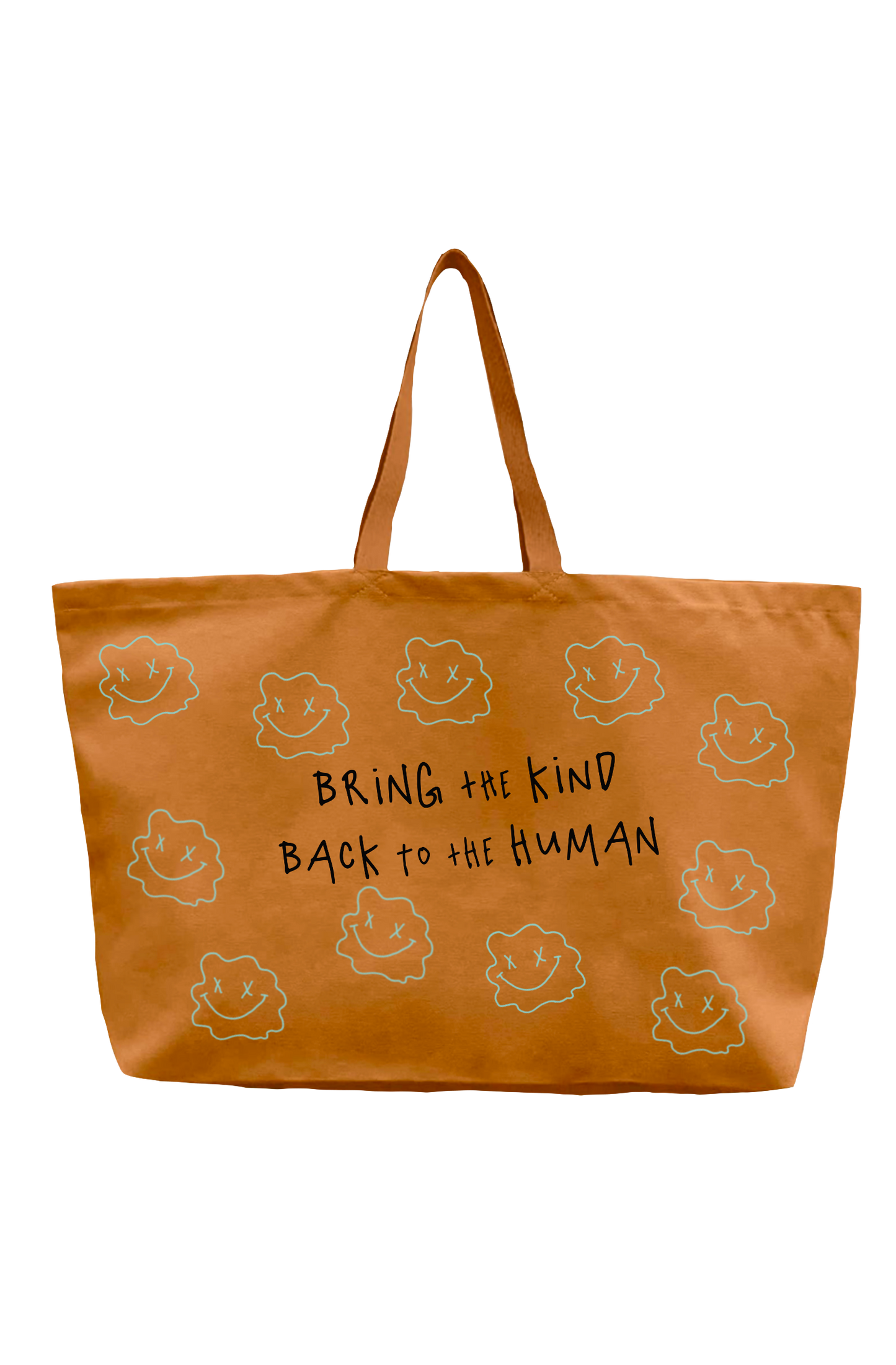 Tan Jumbo Happy Alien tote