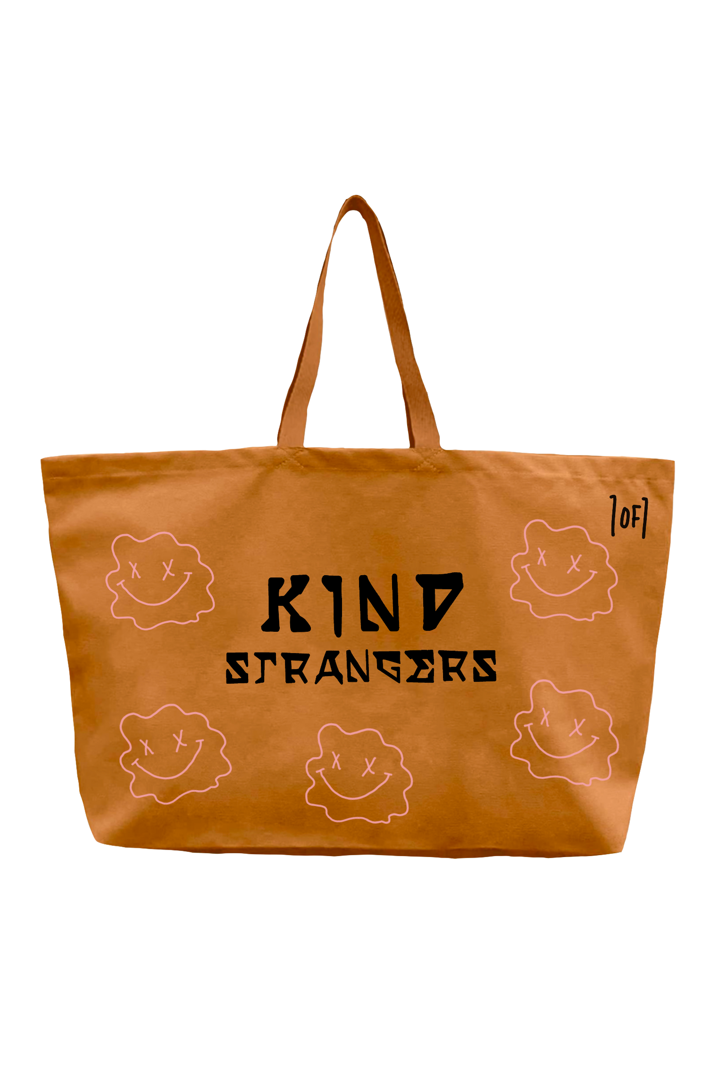 Tan Jumbo Happy Alien tote