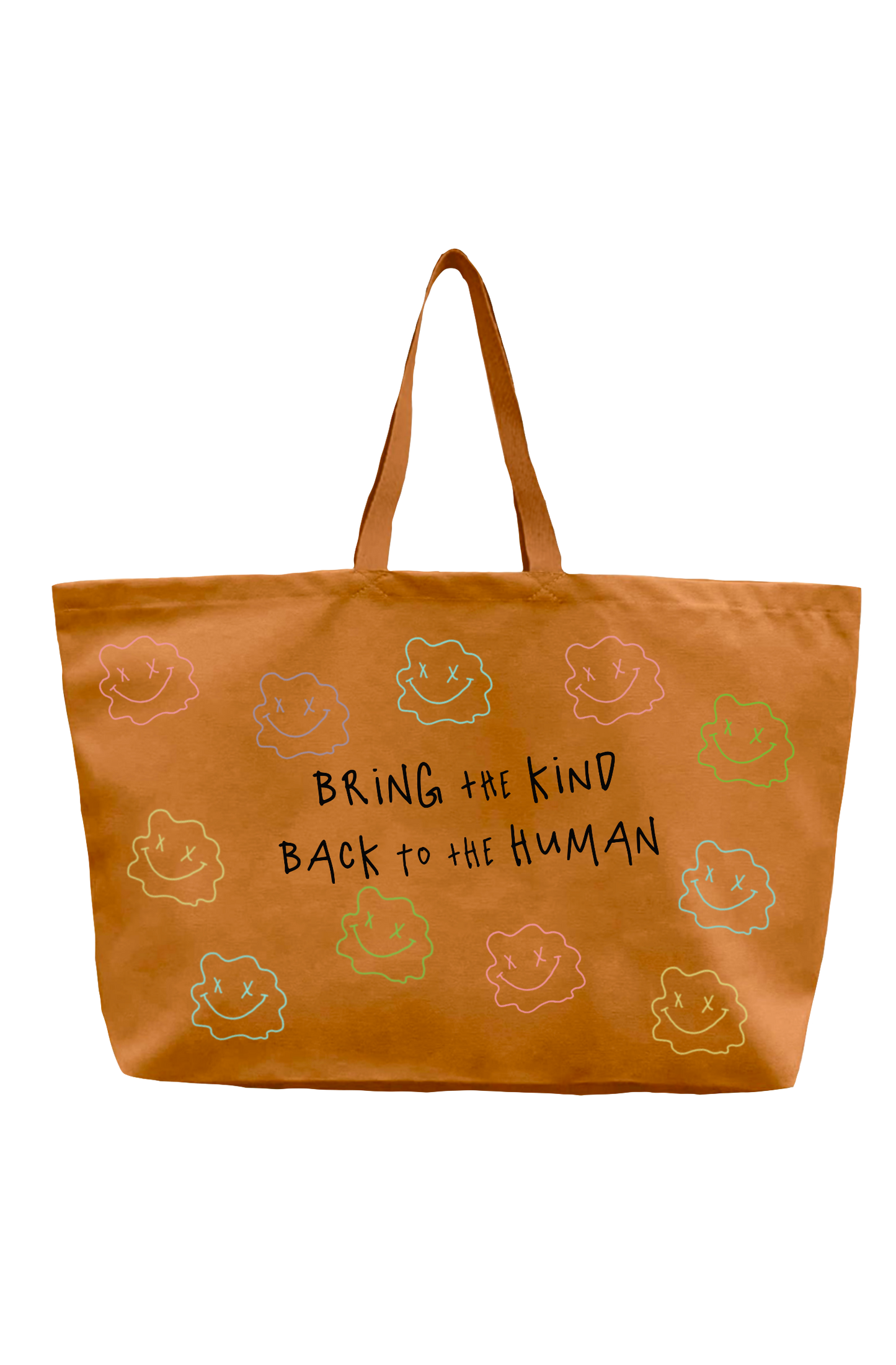 Tan Jumbo Happy Alien tote