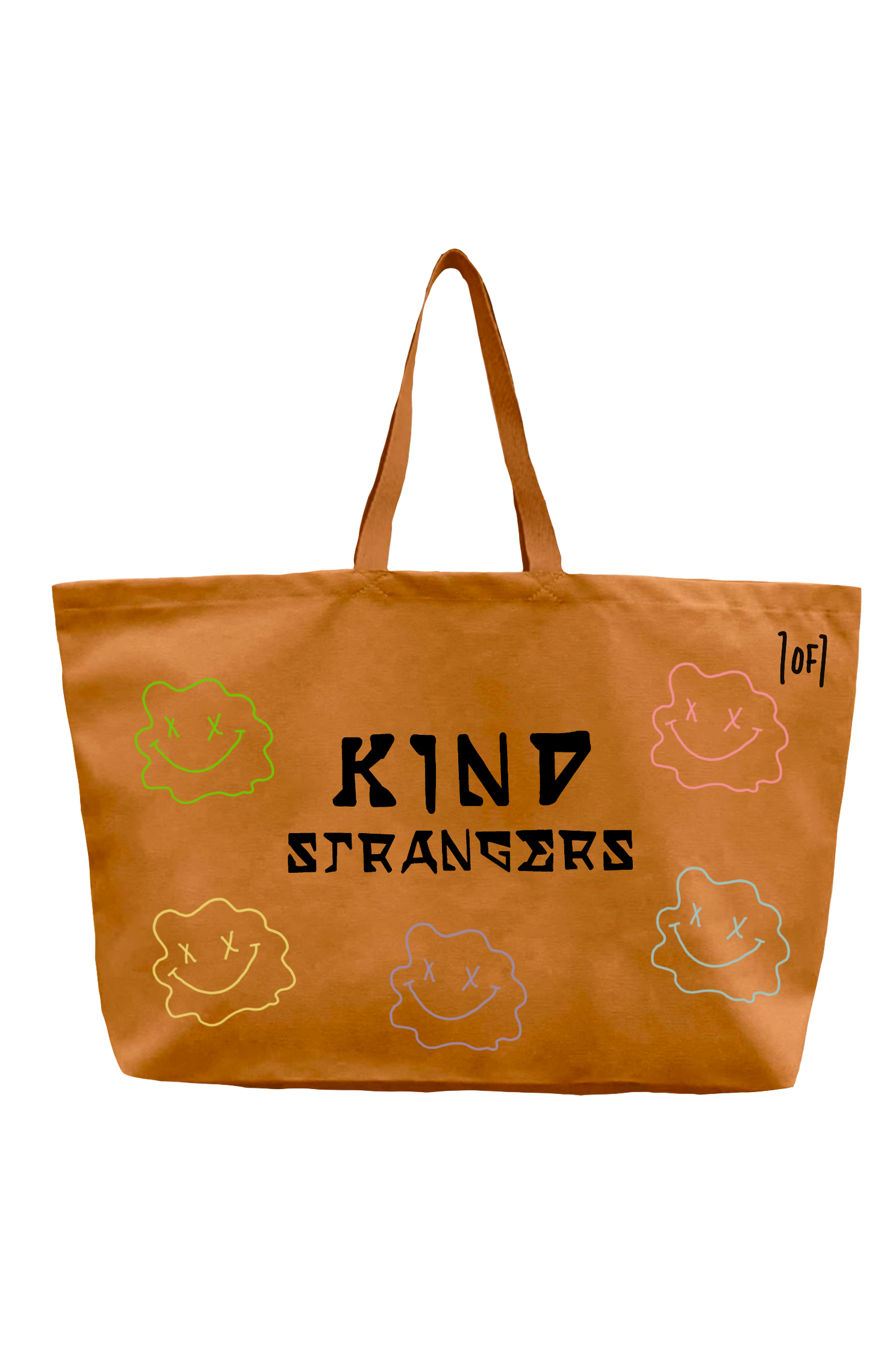 Tan Jumbo Happy Alien tote
