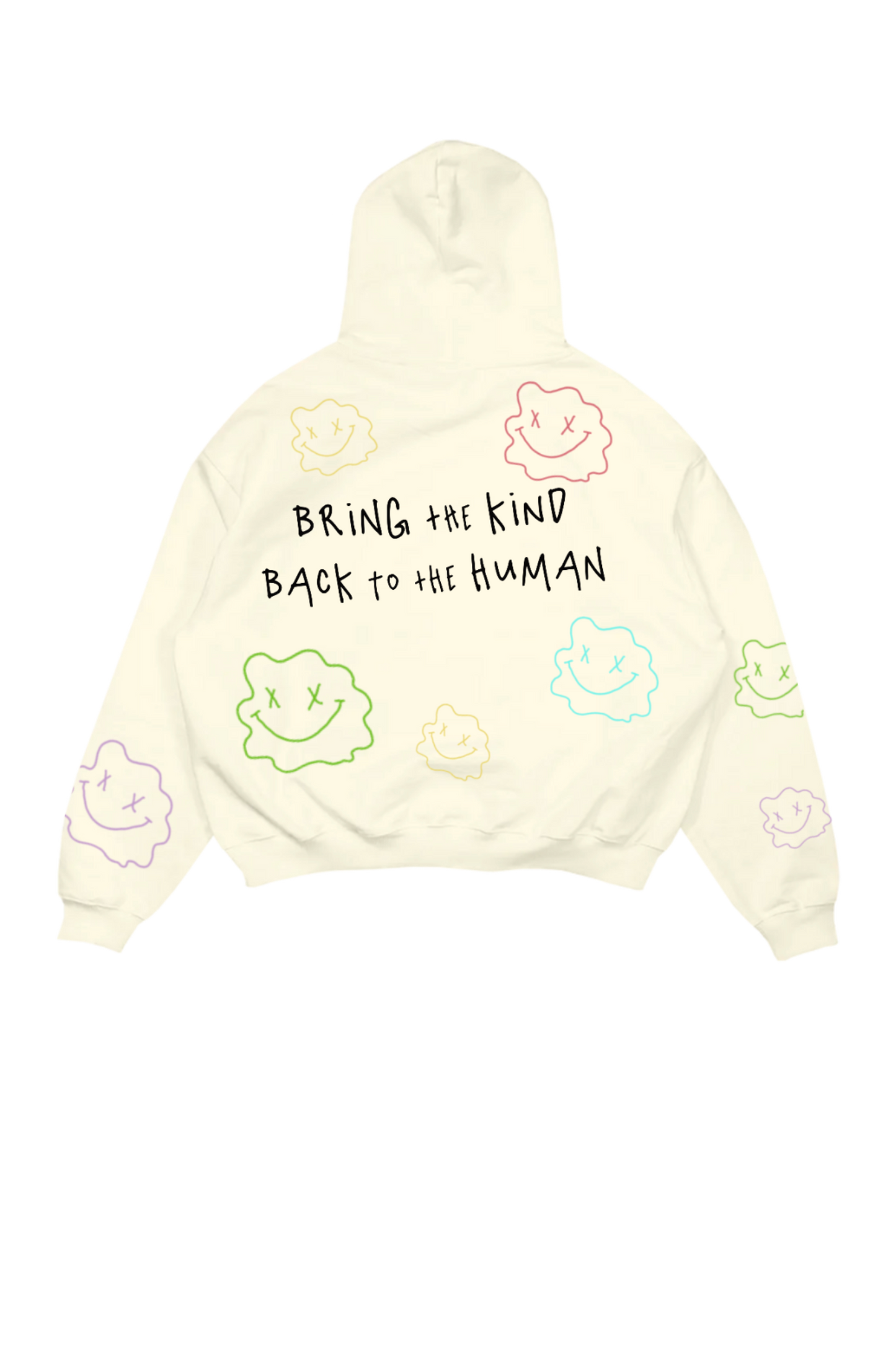 Cream Happy Alien Hoodie