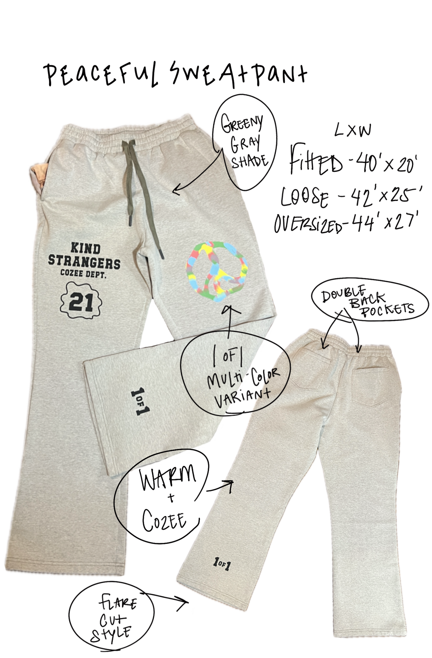 PEACEFUL FLARE SWEATS